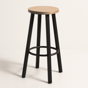 Industriële barkruk Bistro blank beuken