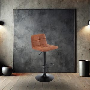 Barkruk Amber cognac kunstleder microfiber