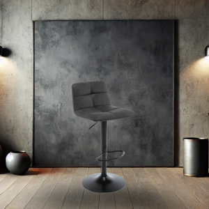 Barkruk Amber zwart kunstleder microfiber