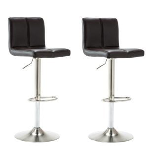 Set van 2 Curvos Barkrukken Donkerbruin met Satijn Frame