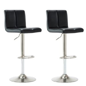 Set van 2 Curvos Barkrukken Zwart met Satijn Frame