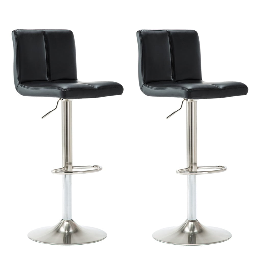 Set van 2 Curvos Barkrukken Zwart met Satijn Frame