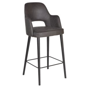 Barprein Vintage barkruk grijs kunstleder