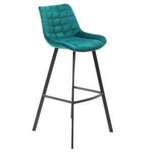 Capri barkruk velvet blauw 82cm