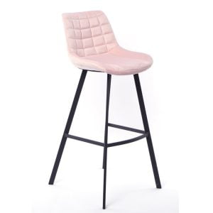 Capri barkruk velvet roze 82cm