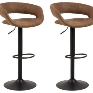 Set van 2 Daniel barkrukken Bruin met gasveer