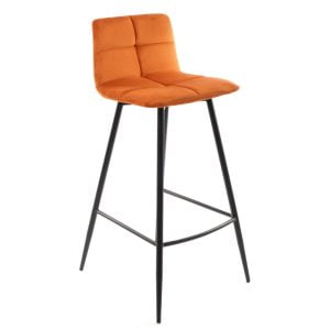 Daniela barkruk velvet oranje 80cm