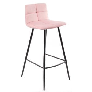 Daniela barkruk velvet roze 67cm