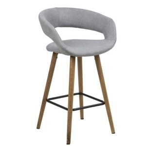 Eva Barkruk 65cm Lichtgrijs stof met houten poot