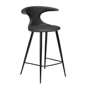 Flair barkruk zwart leer 65cm