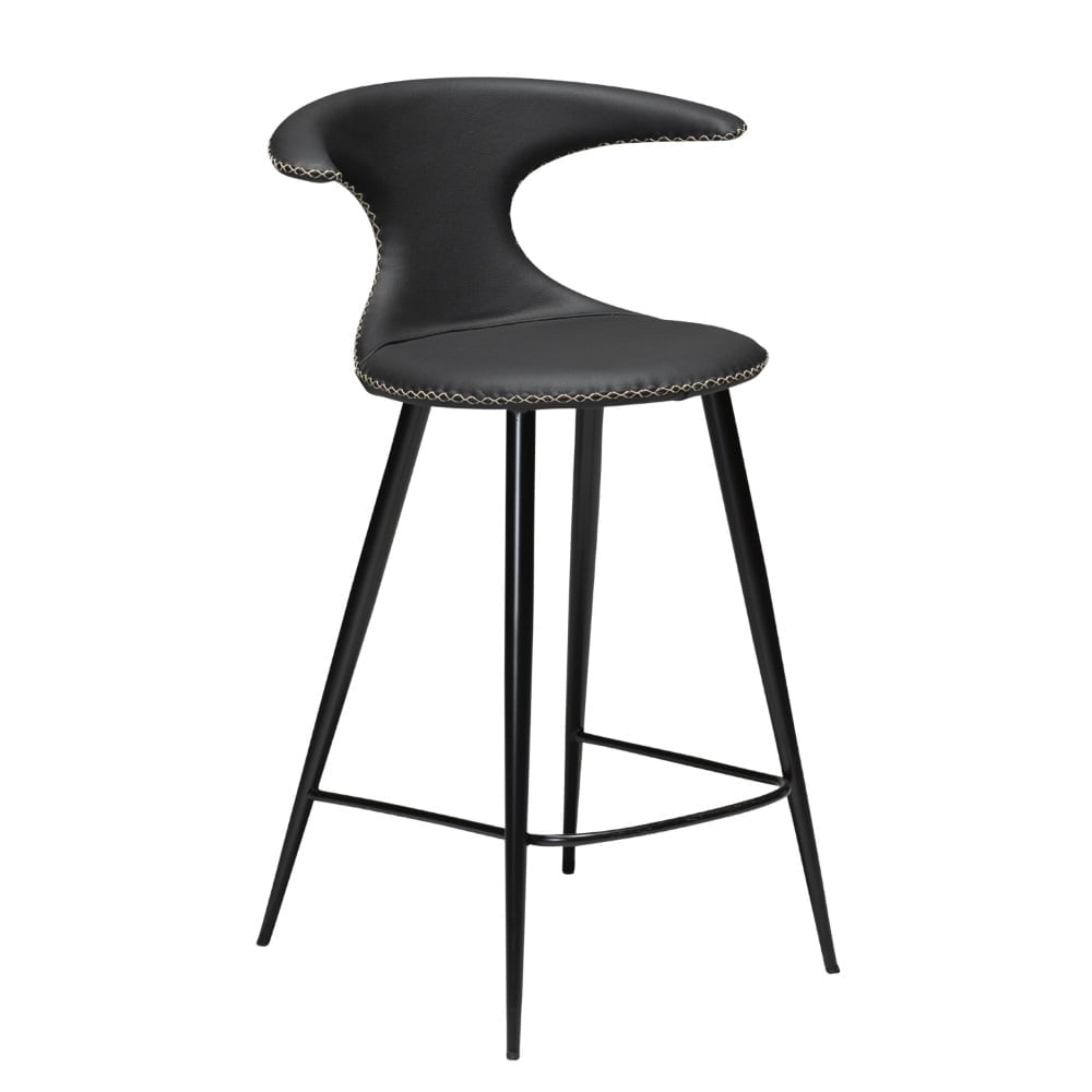 Flair barkruk zwart leer 65cm