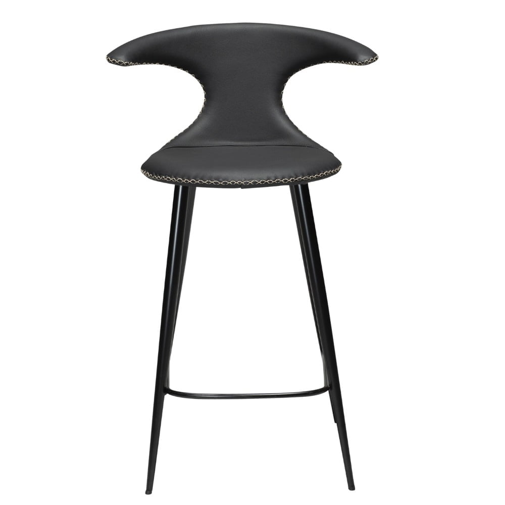 Flair barkruk zwart leer 65cm - Afbeelding 3