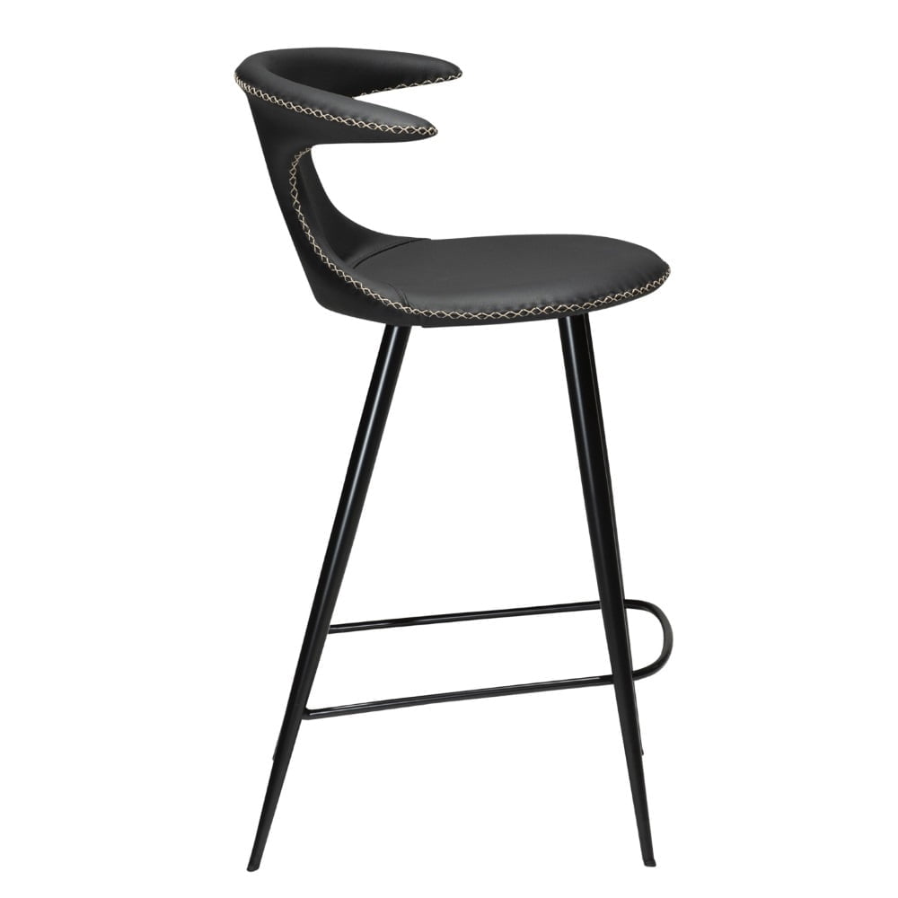 Flair barkruk zwart leer 65cm - Afbeelding 4