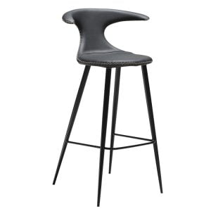 Flair barkruk zwart leer 75cm