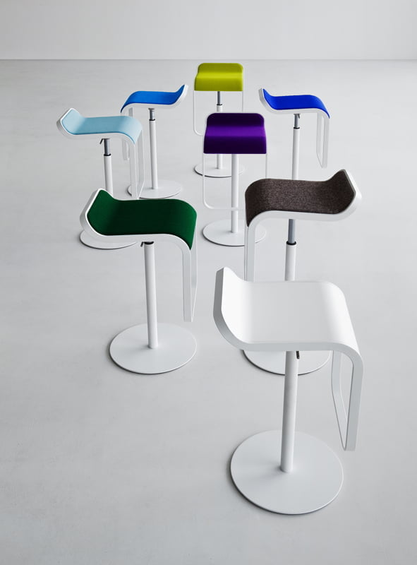Lem Barkruk Wit frame/Leer - Afbeelding 5