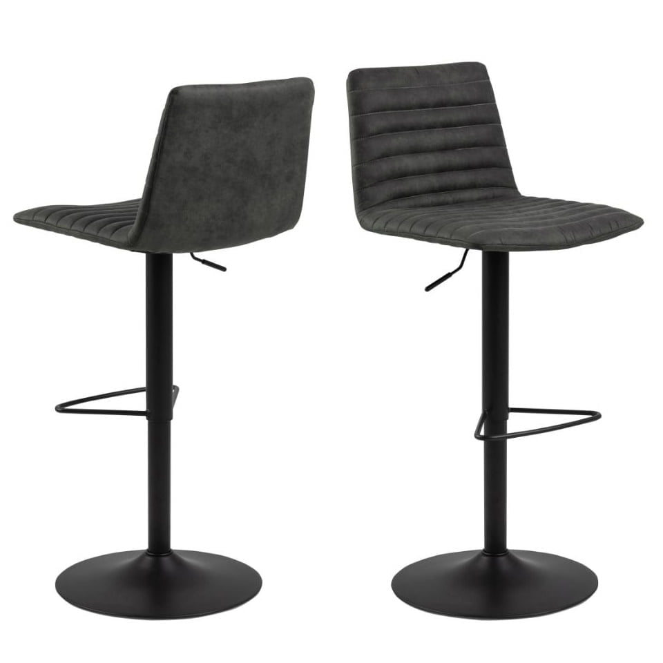Set van 2 Jones barkrukken antracietgrijs, gasveer