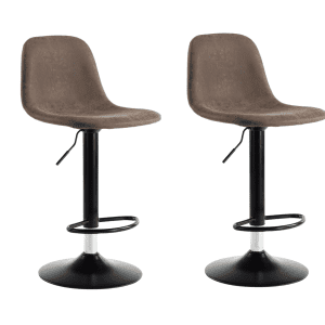Set van 2 Industriële Parker Vintage barkrukken bruin