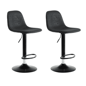 Set van 2 Industriële Parker Vintage barkrukken zwart