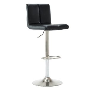 Curvos Barkruk Zwart met Satijn Frame