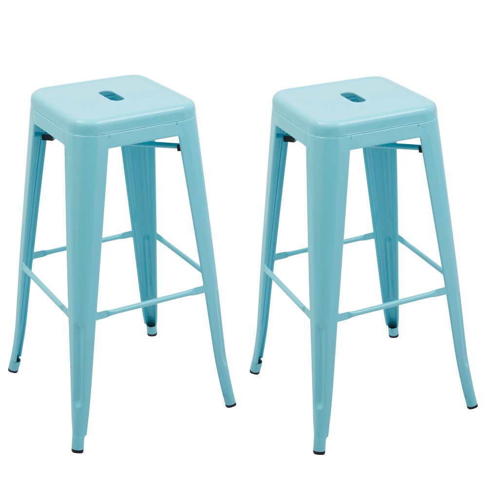 Set van 2 industriële barkrukken Ziggy blauw