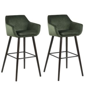 Set van 2 Wenen Barkrukken Green Velvet