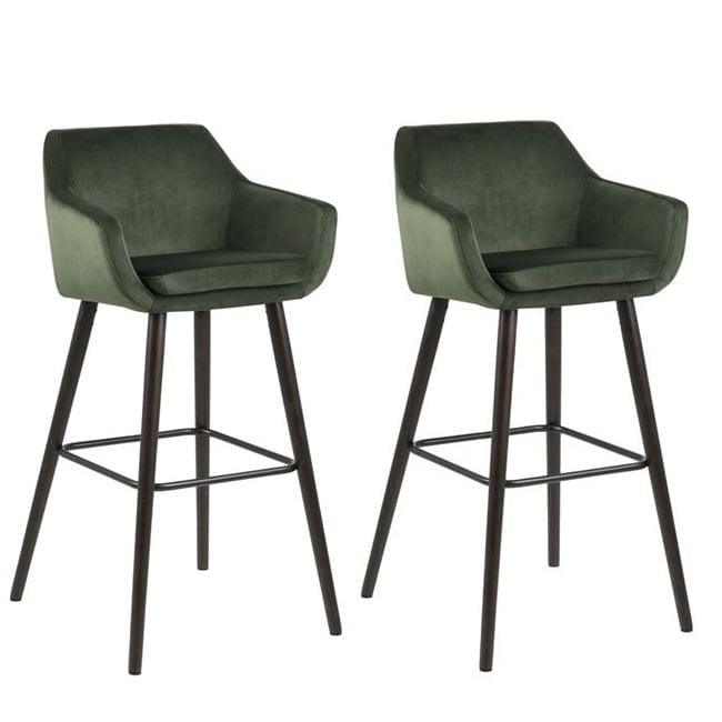 Set van 2 Wenen Barkrukken Green Velvet