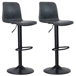 Set van 2 Phuket barkrukken antracietgrijs kunstleder