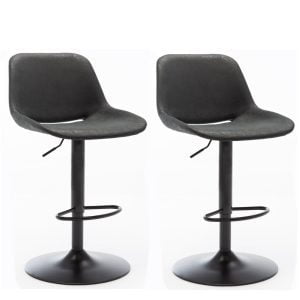 Set van 2 barkrukken Arthur zwart kunstleder