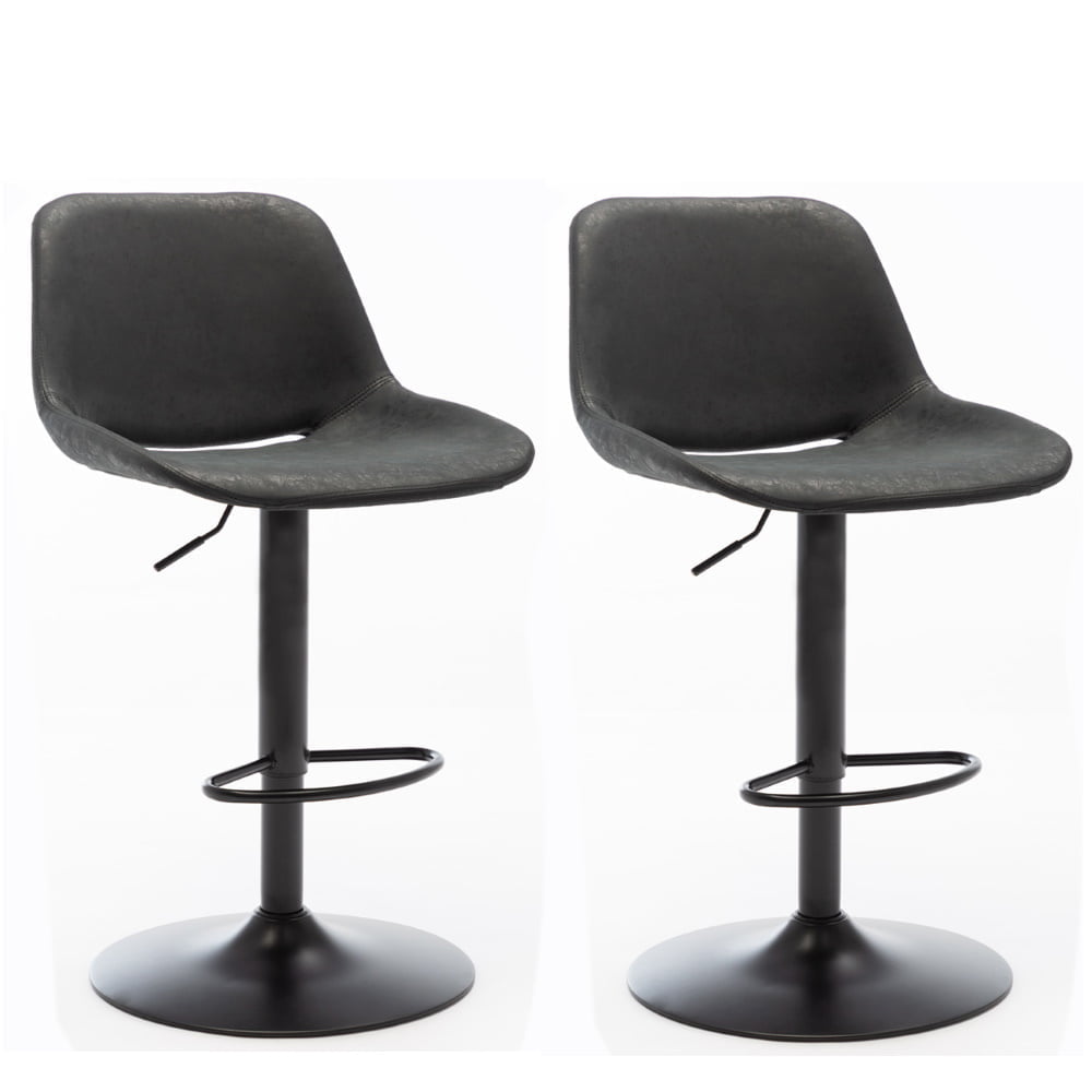 Set van 2 barkrukken Arthur zwart kunstleder