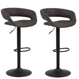 Set van 2 Daniel Barkrukken Donkergrijs met gasveer