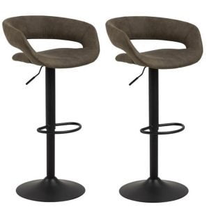 Set van 2 Daniel Barkrukken Olijfgroen met gasveer