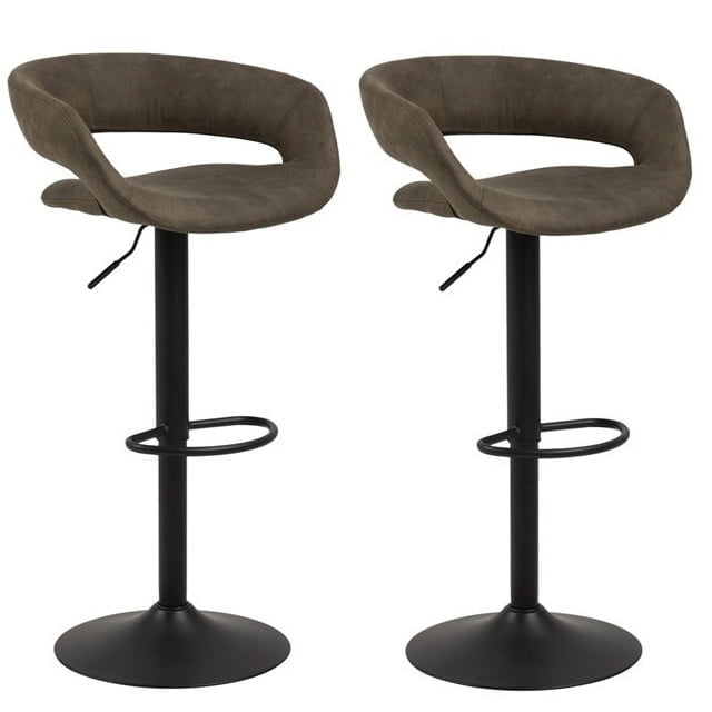 Set van 2 Daniel Barkrukken Olijfgroen met gasveer