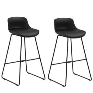 Set van 2 industriële barkrukken Teun zwart 76cm