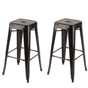 Set van 2 industriële barkrukken Ziggy zwart