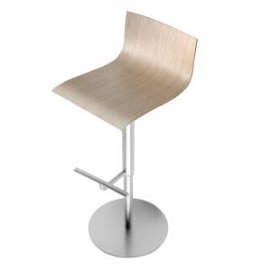 Thin barkruk RVS frame/Hout