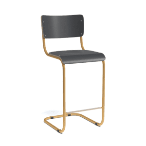 Industriële barkruk Tonie 65cm antraciet/zwart hpl