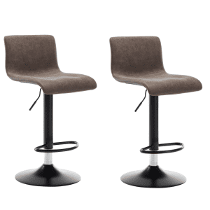 Set van 2 Industriële Vinnie Vintage barkrukken bruin