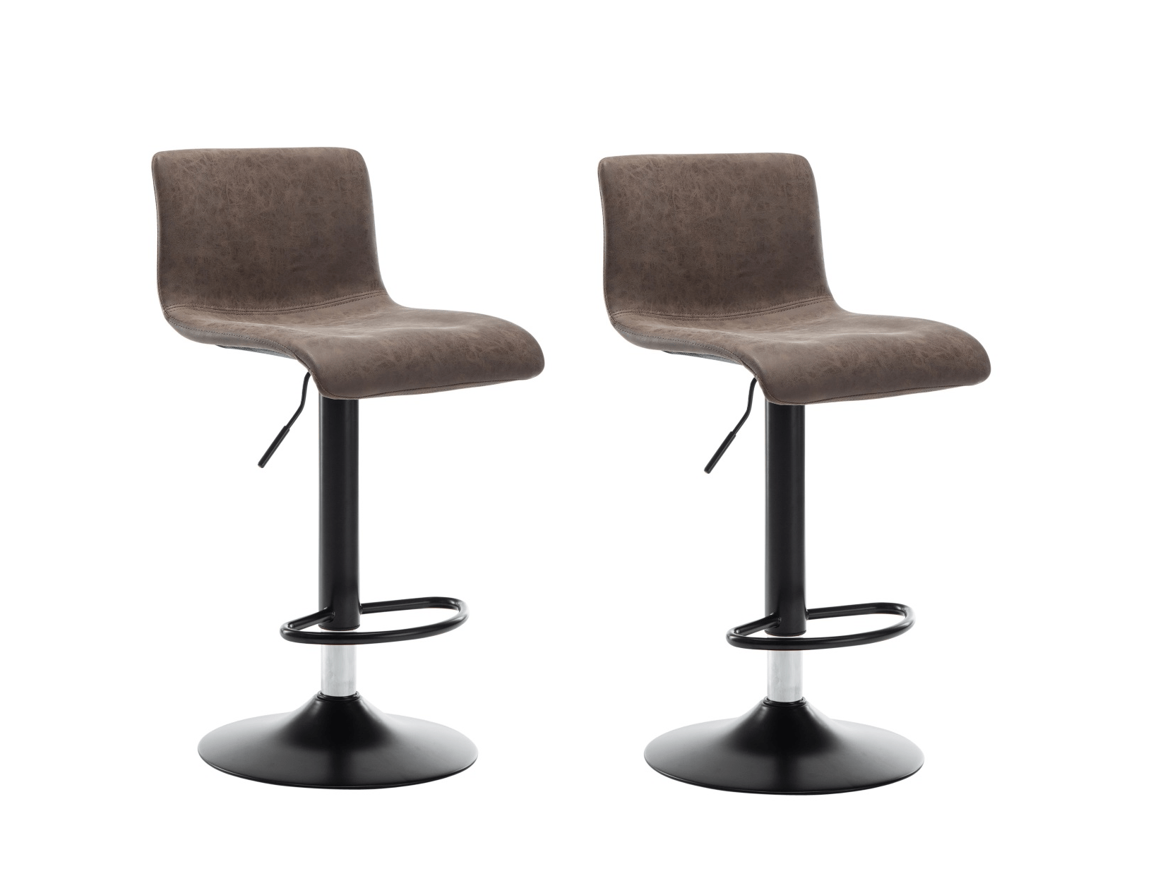 Set van 2 Industriële Vinnie Vintage barkrukken bruin