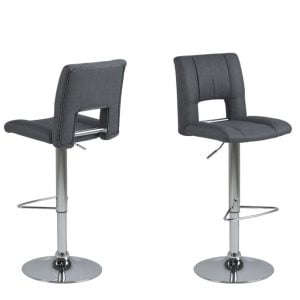 Set van 2 Wanda Barkrukken Donkergrijs stof