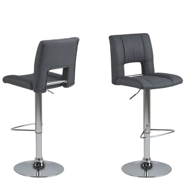 Set van 2 Wanda Barkrukken Donkergrijs stof