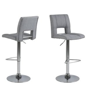 Set van 2 Wanda Barkrukken Lichtgrijs stof