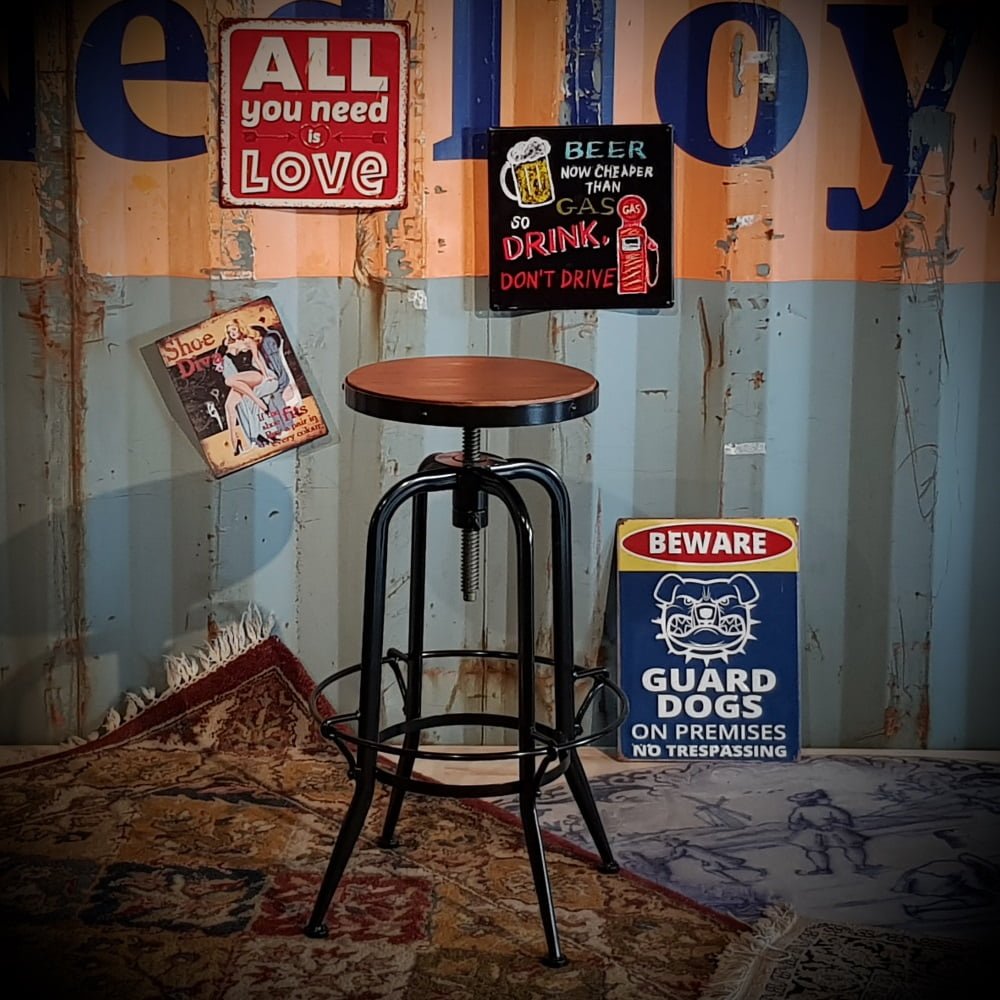 Industriële barkruk Antibes Zwart - Afbeelding 2