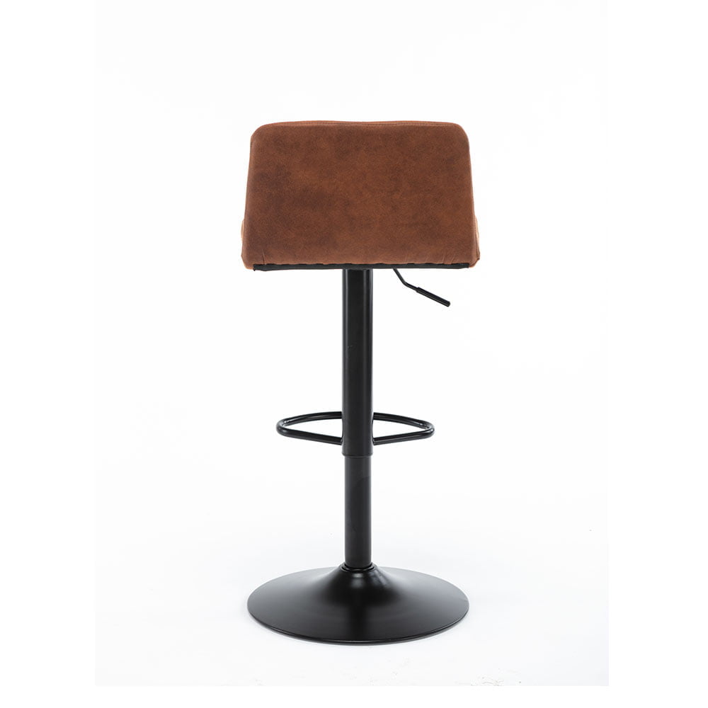 Set van 2 barkrukken Amber cognac kunstleder microfiber - Afbeelding 2