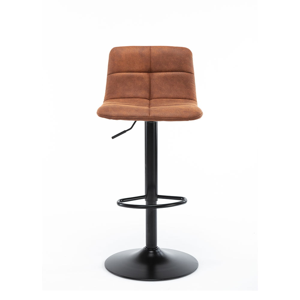 Set van 2 barkrukken Amber cognac kunstleder microfiber - Afbeelding 4