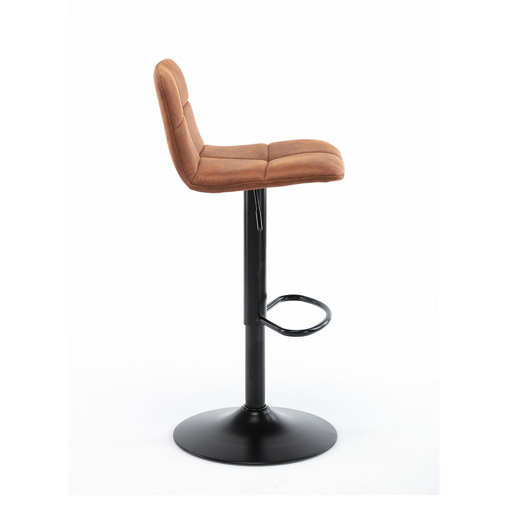 Set van 2 barkrukken Amber cognac kunstleder microfiber - Afbeelding 3