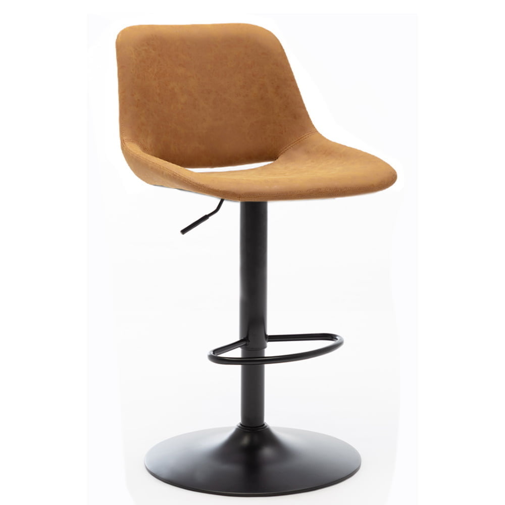 Set van 2 barkrukken Arthur cognac kunstleder - Afbeelding 3