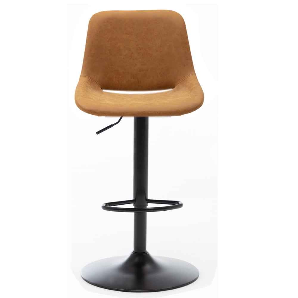 Set van 2 barkrukken Arthur cognac kunstleder - Afbeelding 2