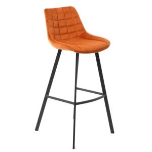 Capri barkruk velvet oranje 82cm