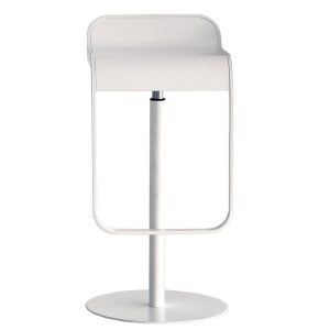 Lem Barkruk Wit frame/Leer