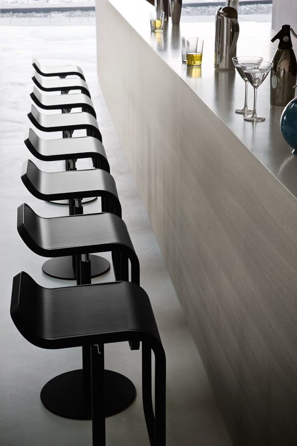 Lem Barkruk Wit frame/Leer - Afbeelding 3